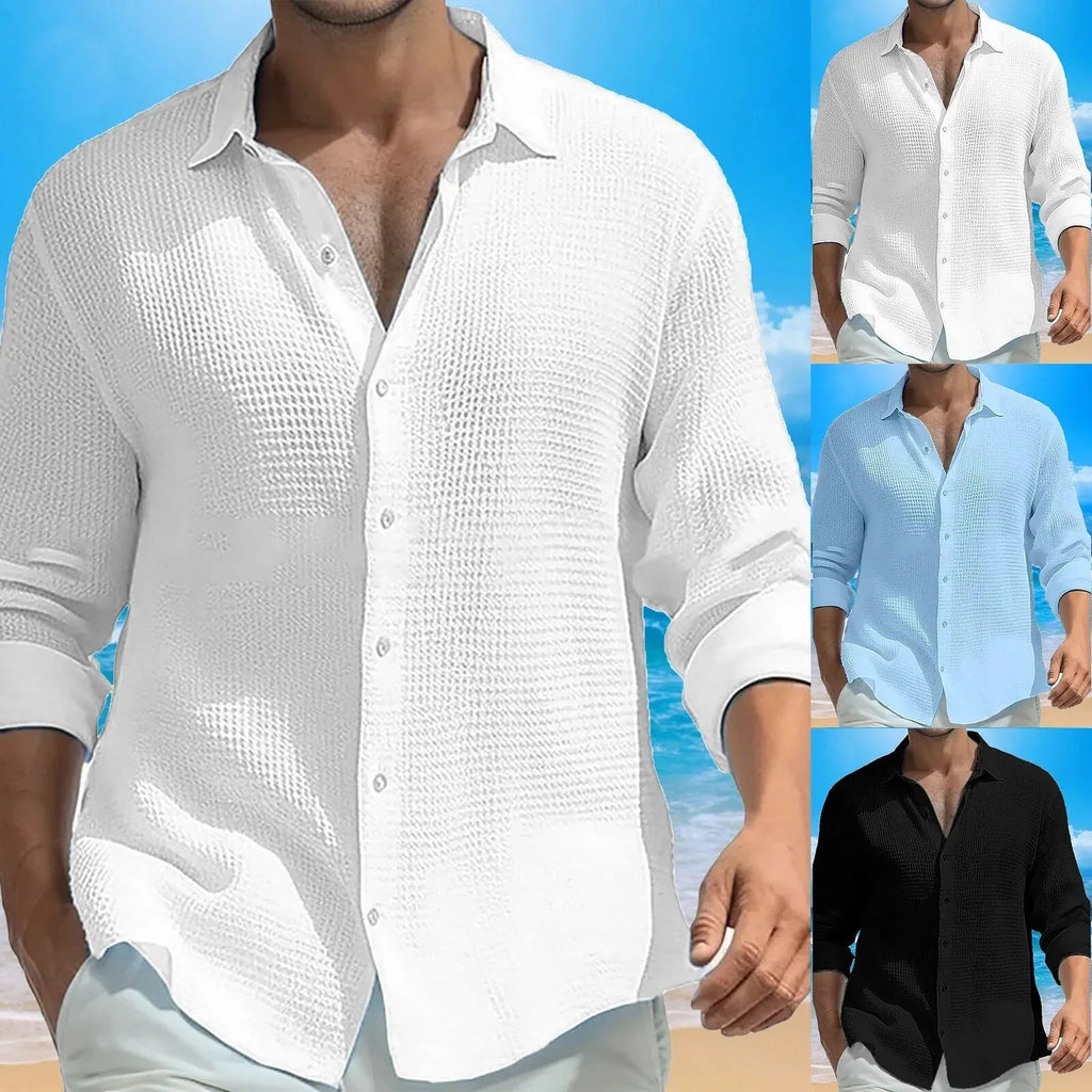 Men’s Italian Waffle Long Sleeve Top