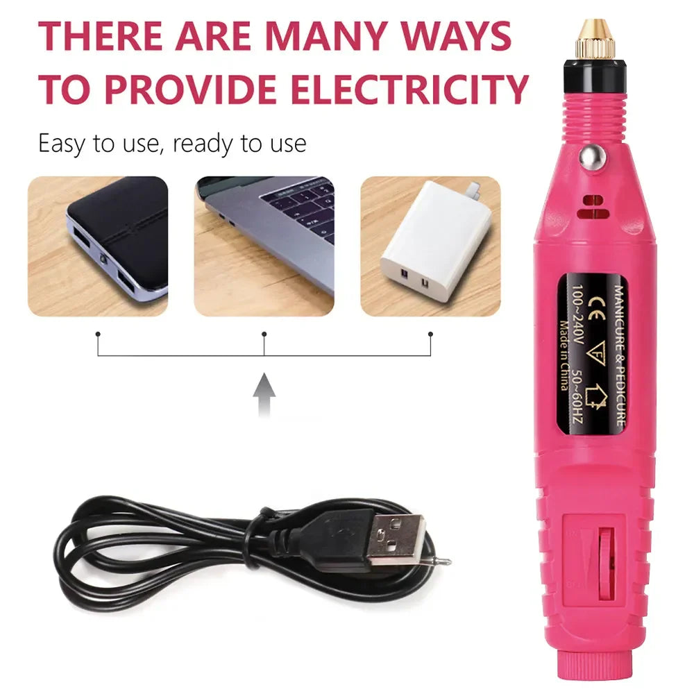 HALAIMAN Electric Nail Drill Machine Set Pedicure Grinding Equipment Mill For Manicure  Professional Strong Nail Polishing Tool