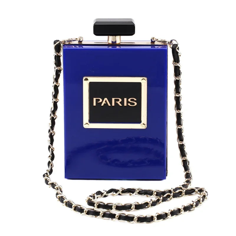 Acrylic Paris Perfume Shaped Crossbody Bag