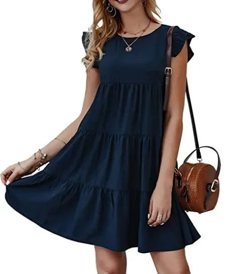 Casual Summer Maternity Ruffle Dress