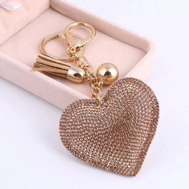 Heart Shaped Bling Keychain