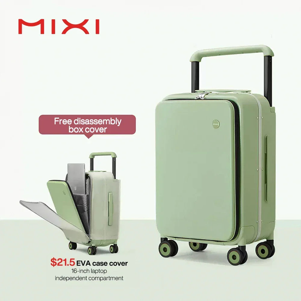 Wide Handle Suitcase Carry-On Luggage 20 Inch Aluminum Frame