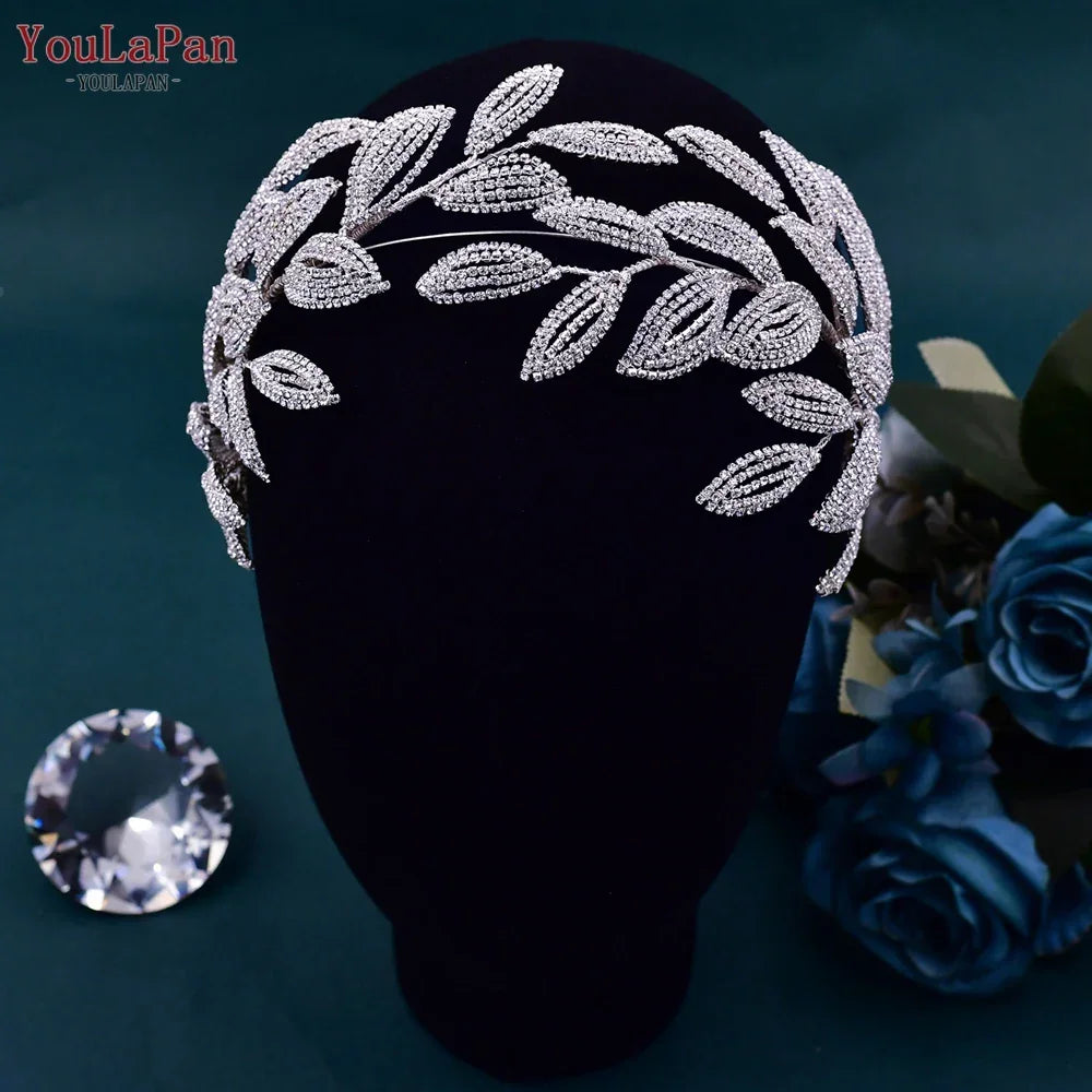 YouLaPan HP425 Bridal Headband Wedding Crowns Bride Tiara and Headdress Women Headpiece Hair Accessories Pageant Head Jewelry