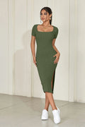 Lauren Short Sleeve Knit Midi Dress