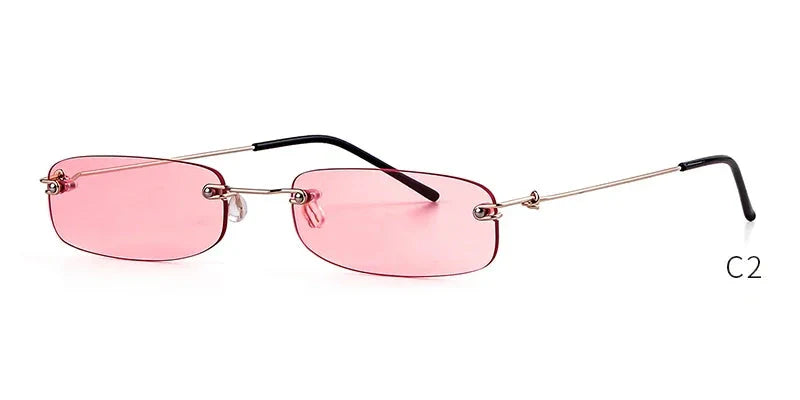 90s Designer Narrow Frameless Tint Sun Glasses Shades SP40