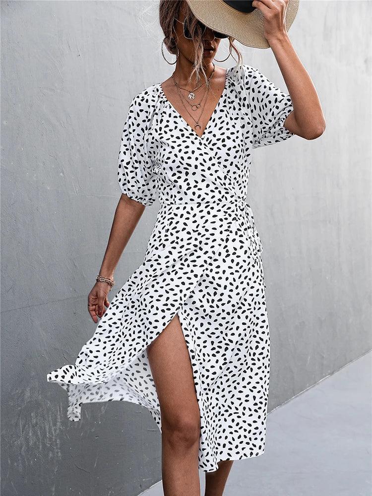 Market Puff Sleeve Boho Midi Dress