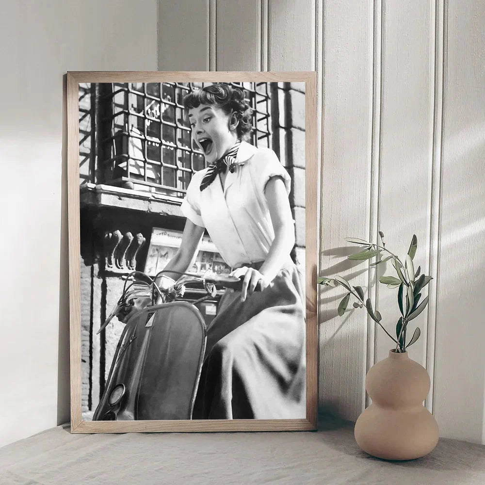 Audrey Hepburn Classic Anime Poster Waterproof Paper Sticker Coffee House Bar Room Wall Decor