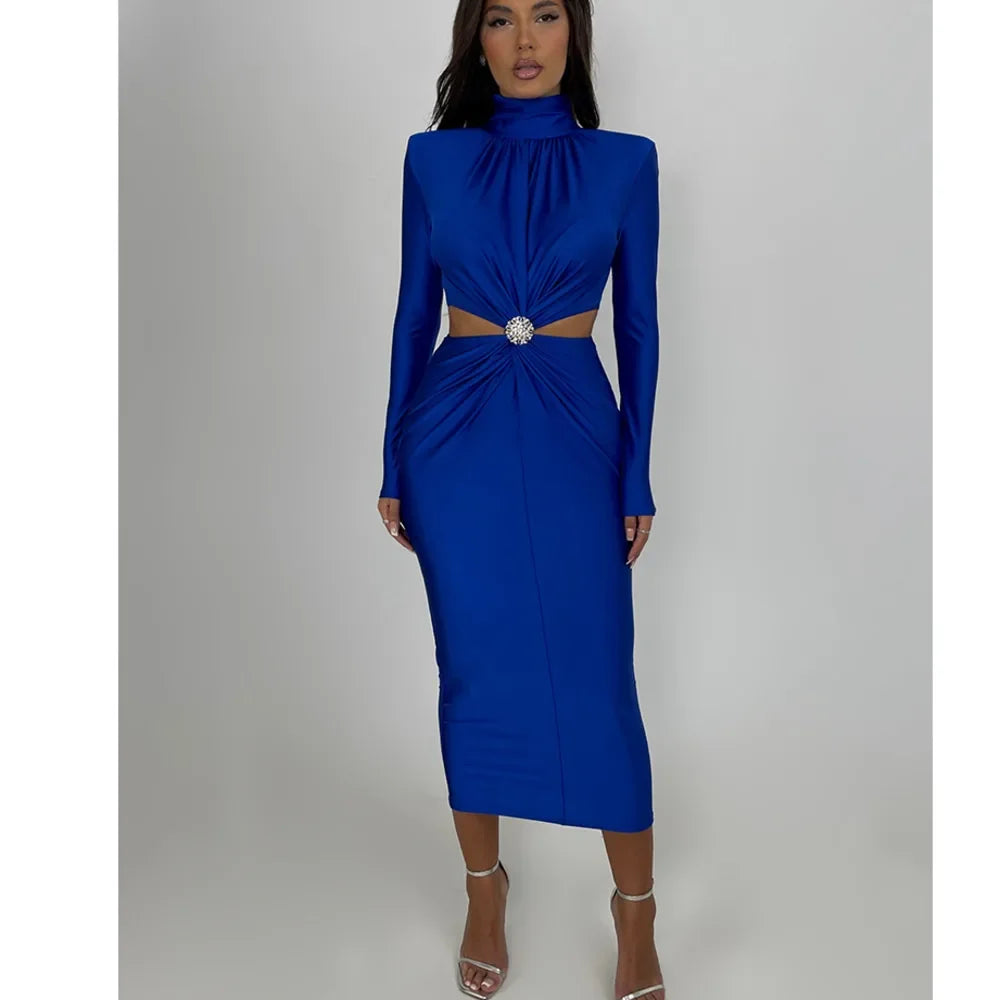Sapphire Long Sleeve Party Dress