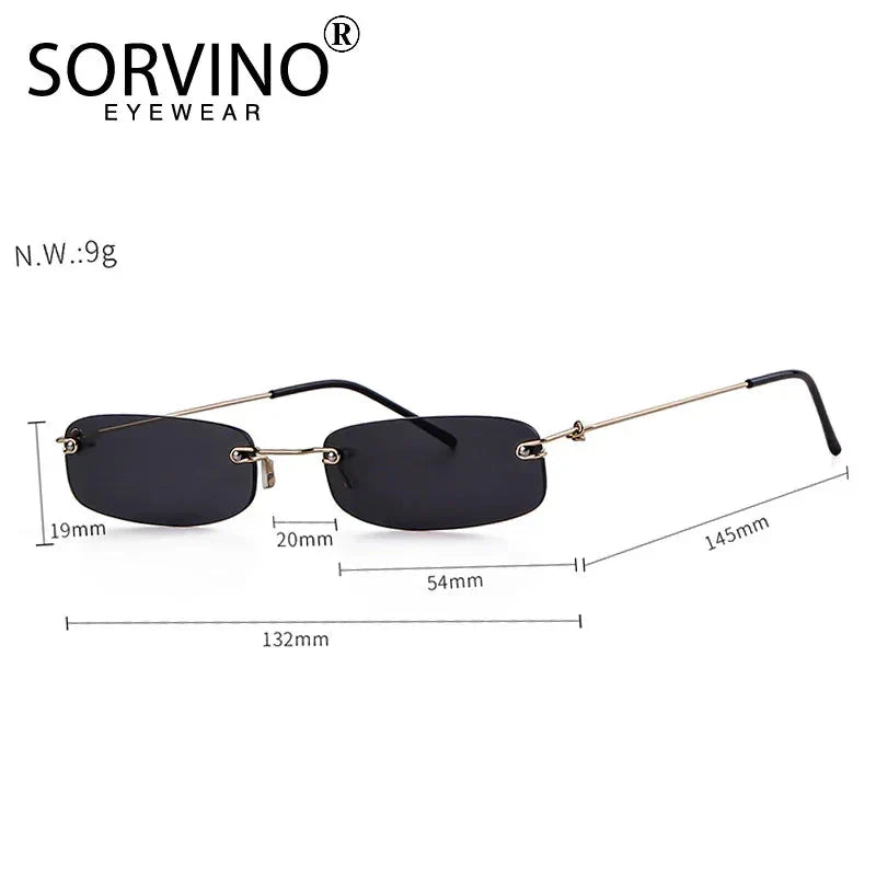 90s Designer Narrow Frameless Tint Sun Glasses Shades SP40