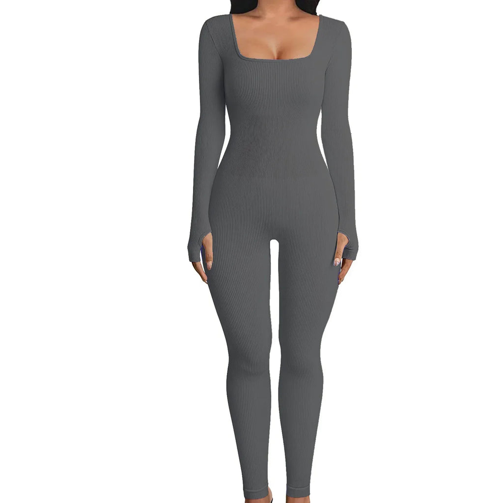 Sunday Comfy Ribbed Long Sleeve Playsuit