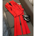 Single Button Flared Pants Blazer + Pants Suit Set