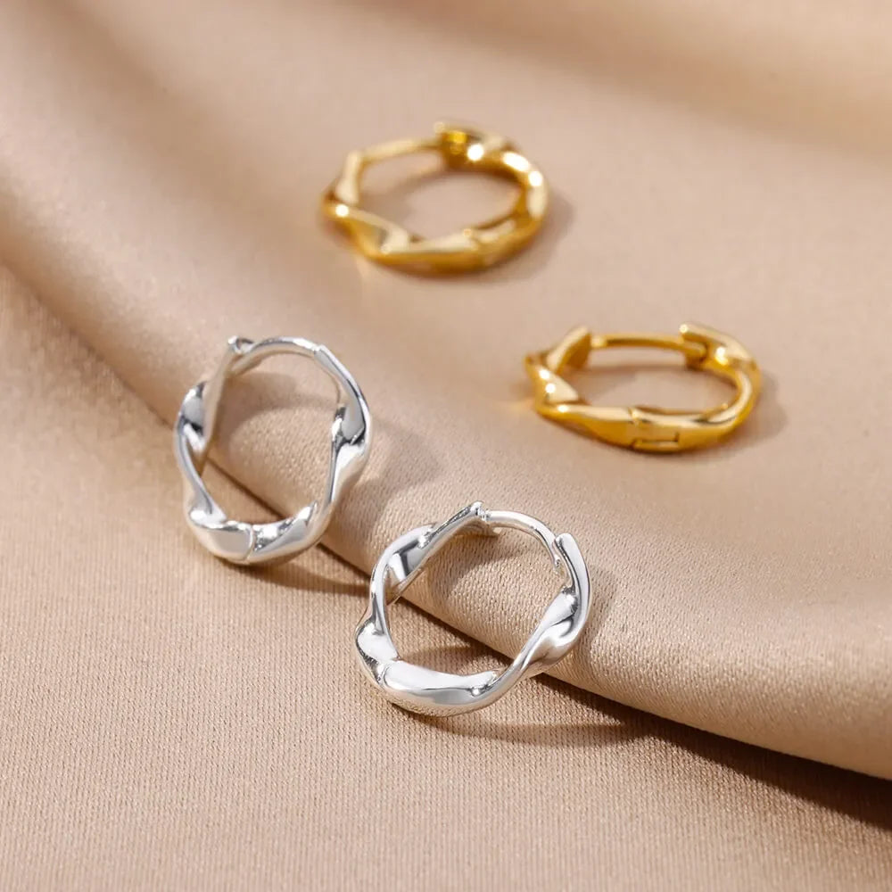 Lux Diva Stainless Steel Hoop Earrings