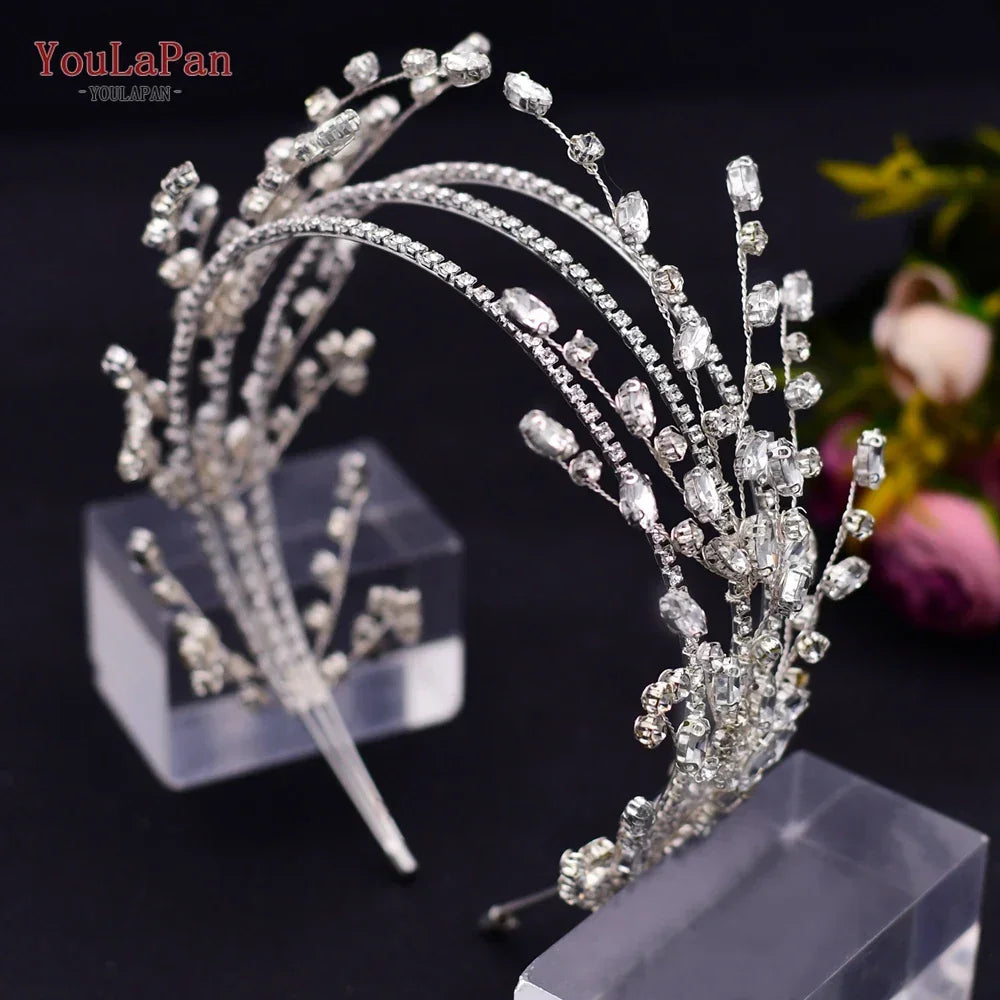 YouLaPan HP425 Bridal Headband Wedding Crowns Bride Tiara and Headdress Women Headpiece Hair Accessories Pageant Head Jewelry