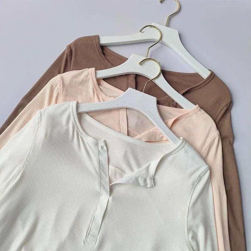 Women's loose sports T-shirt, breathable yoga suit, long sleeved cover up, fitness training yoga top