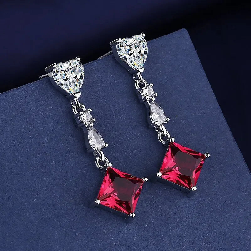 Iconic 925 Sterling Silver Crystal CZ Stud Earrings