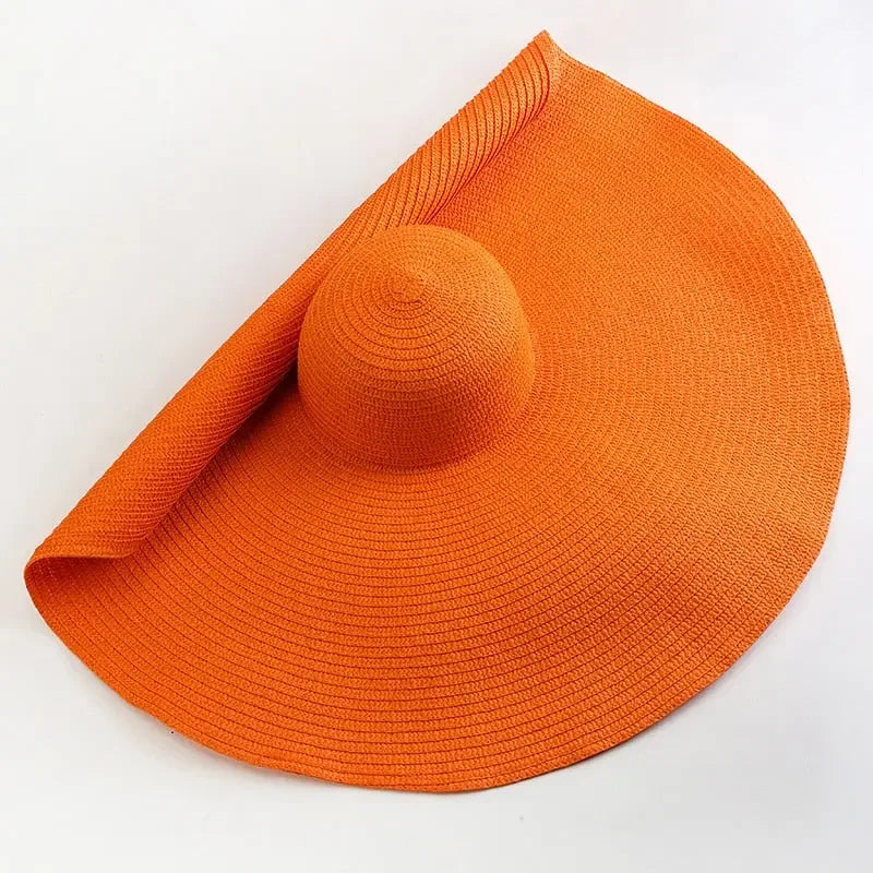 Oversized Foldable Wide Brim Sun Hat For UV Protection