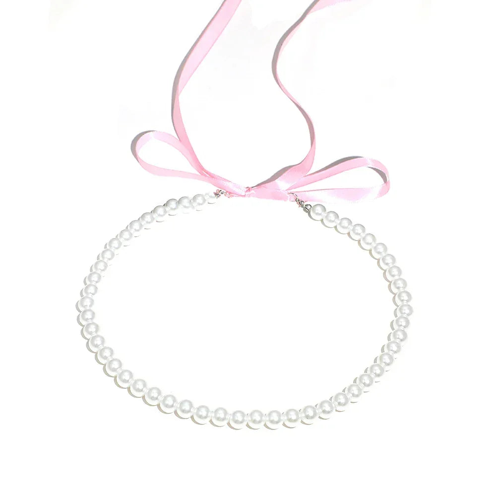 Pearl & Black Velvet Choker Necklace