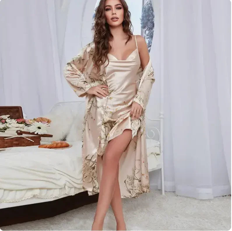 Dynasty Satin Kimono Loungewear