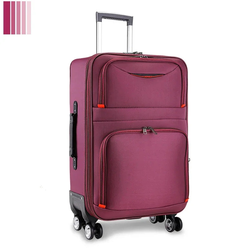 30" Large Capacity Black Luggage Waterproof Durable Trolley Case Oxford Cloth Detachable Spinner Wheel 20" Password Suitcase
