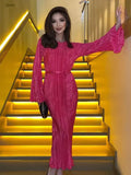 Women's Belted Long Dress