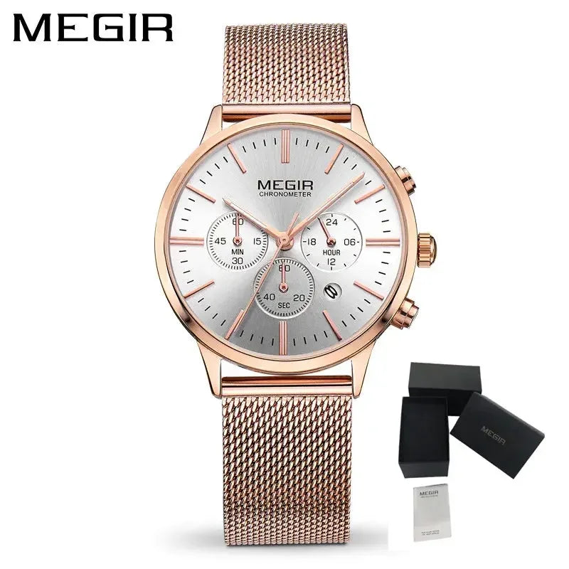 MEGIR Brand Luxury Women Watches Fashion Quartz Ladies Watch Sport Relogio Feminino Wristwatch Waterproof Dress Clock 2011