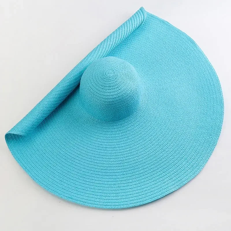Oversized Foldable Wide Brim Sun Hat For UV Protection