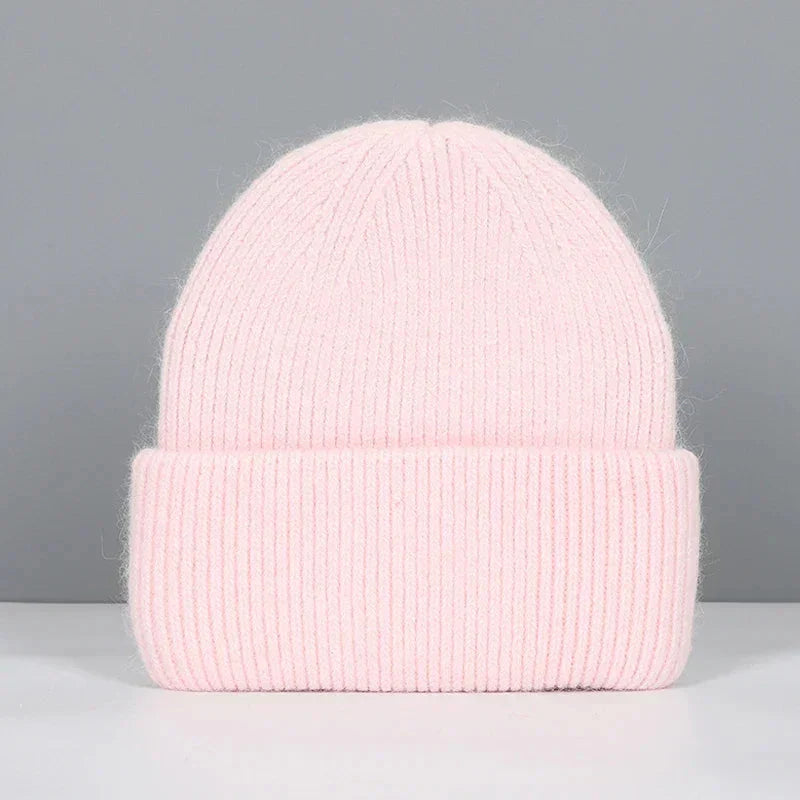 Women Winter Hat Real Rabbit Fur Winter Hats For Women Fashion Warm Beanie Hats Women Solid Adult Cover Head Cap