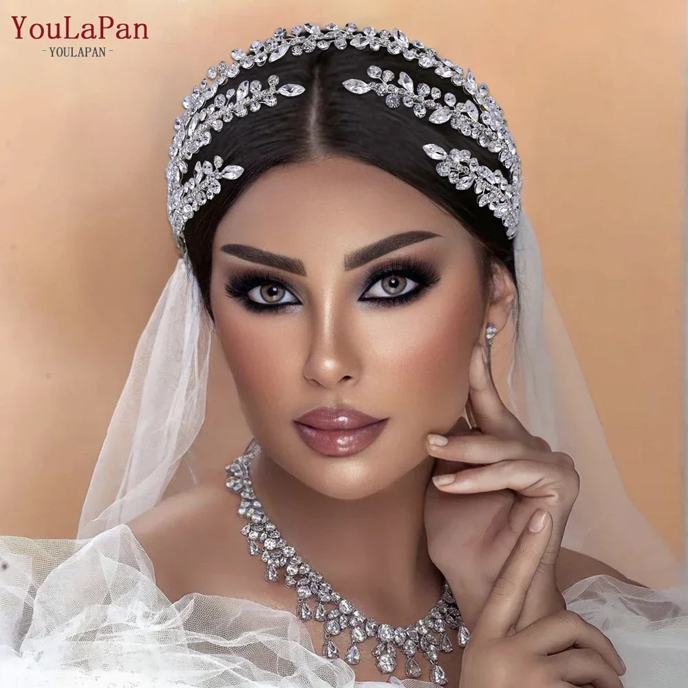 YouLaPan HP496 Fashion Woman Headband Rhinestone Bridal Headpiece Wedding Hair Accessories Bride Tiara Pageant Headdresses
