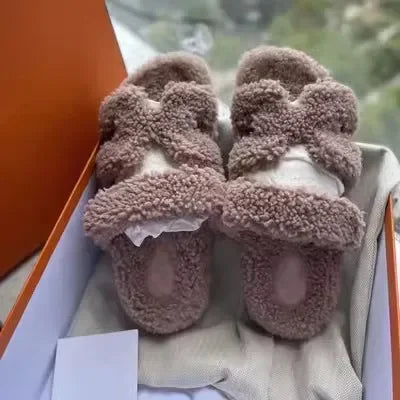 Women Designer Fur Slippers Luxury