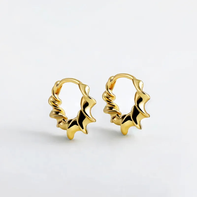Gold Color Stainless Steel Hoop Earrings for Women Small Simple Round Circle Huggies Ear Rings Steampunk Accessories