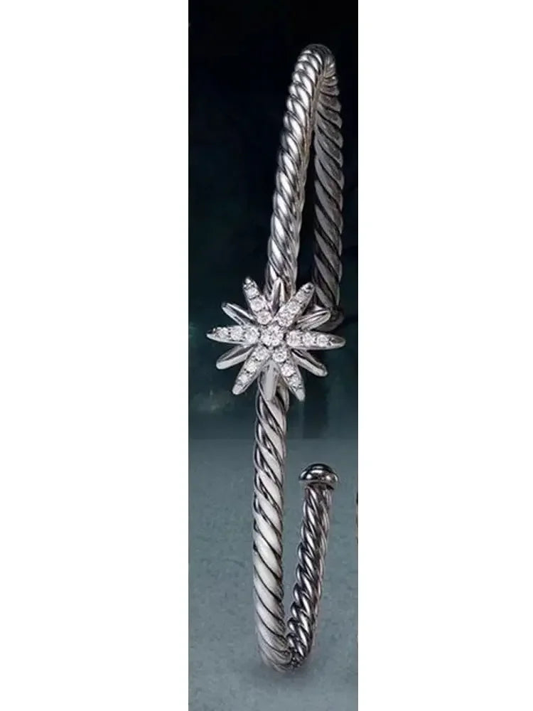 Missvikki Original design Stackable Bangle For Women Bridal Wedding Cubic Zircon OPen Bangle Dubai Bracelet Party Jewelry