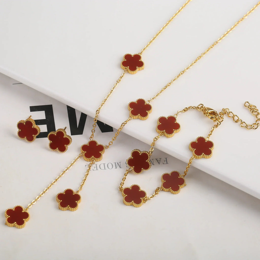 Gold Plated Stainless Steel Flower Bracelet