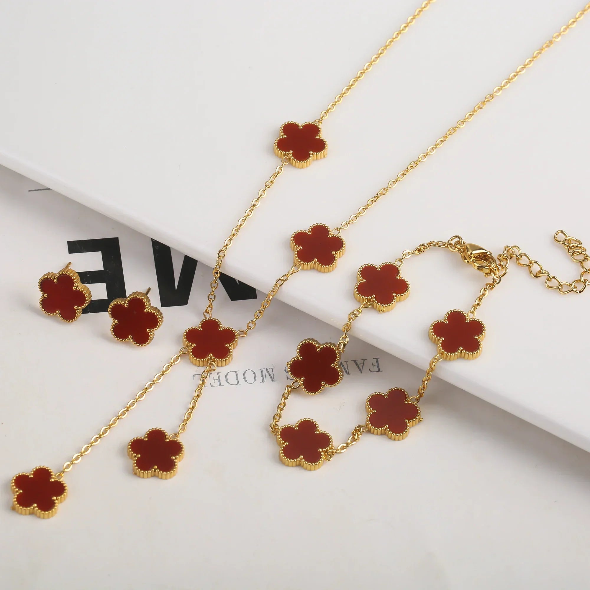 Gold Plated Stainless Steel Flower Bracelet