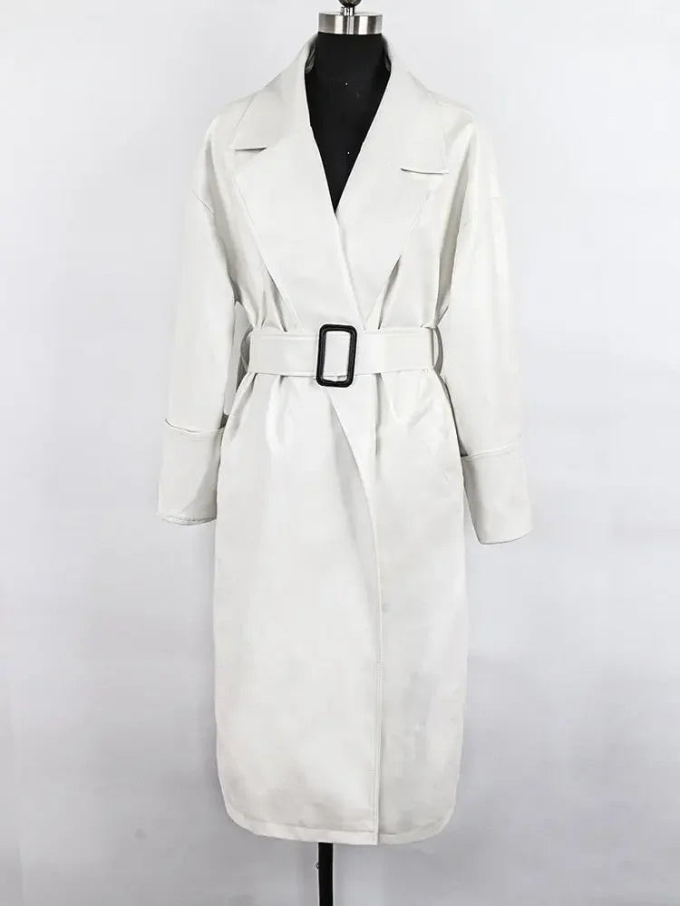 Chic Fall Long Sleeve Leather Jacket