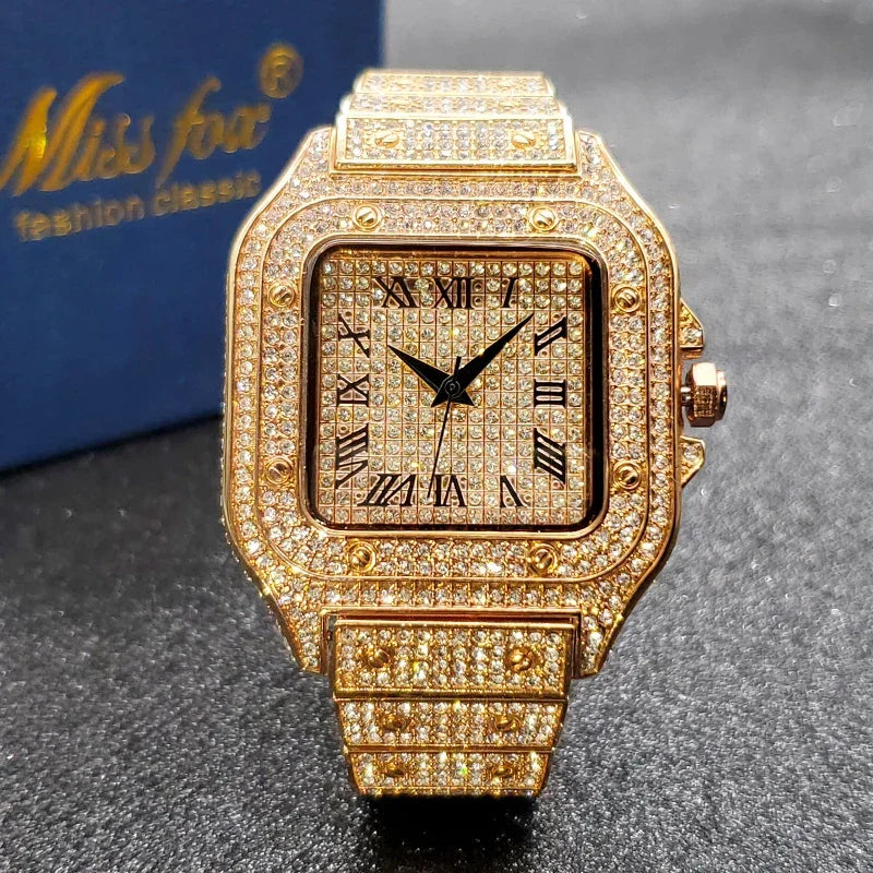 Bling Designer Moissanite Quartz Watch