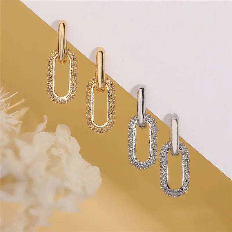 Lux Double Loop Drop Earrings