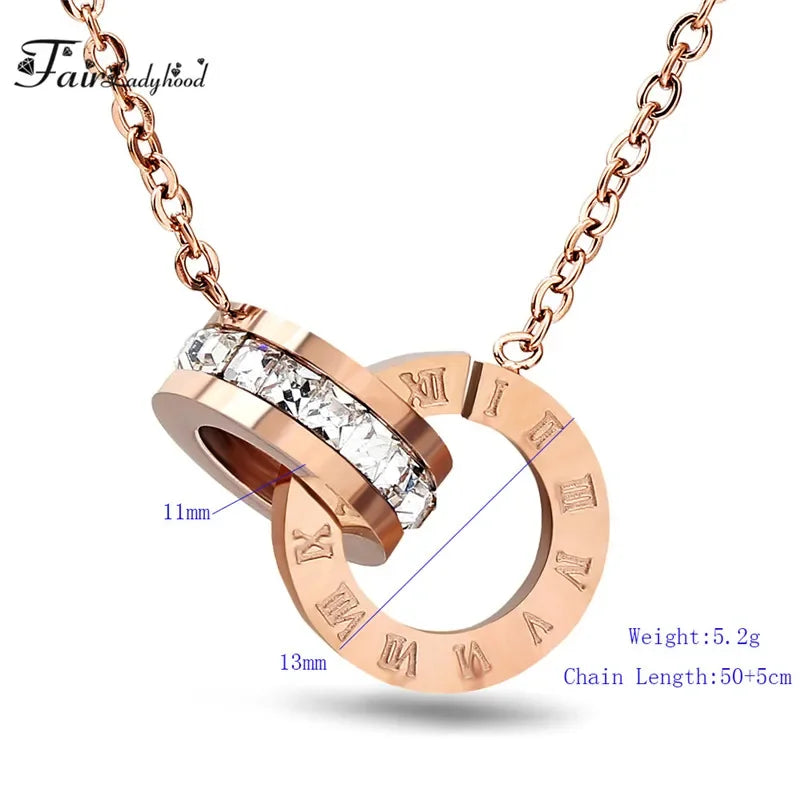 Empress Stainless Pendant Necklace & Earrings Set