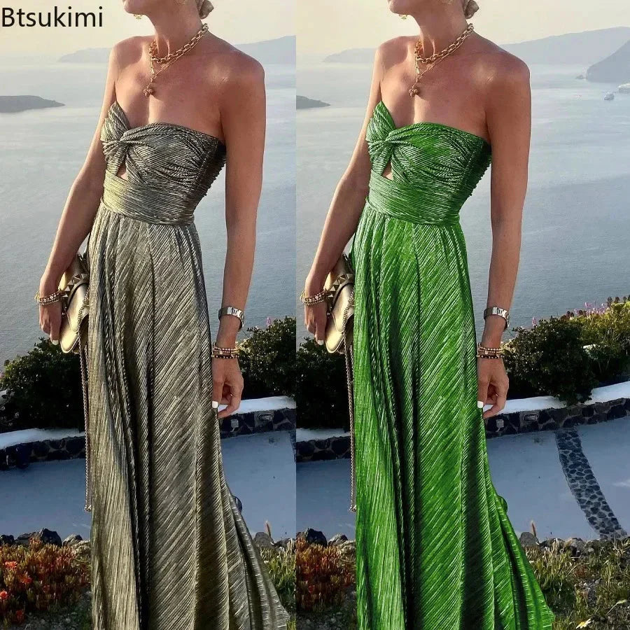 Metallic Long Party Dress