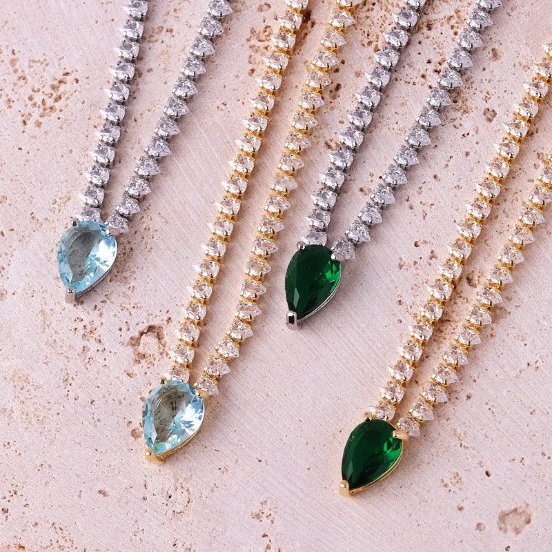 LUX Water Drop Cubic Zirconia 18K Gold PlatedJewelry