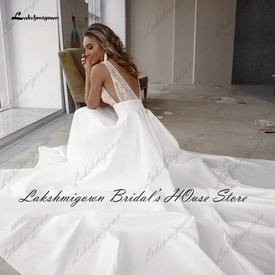 Satin Boho Wedding Dress