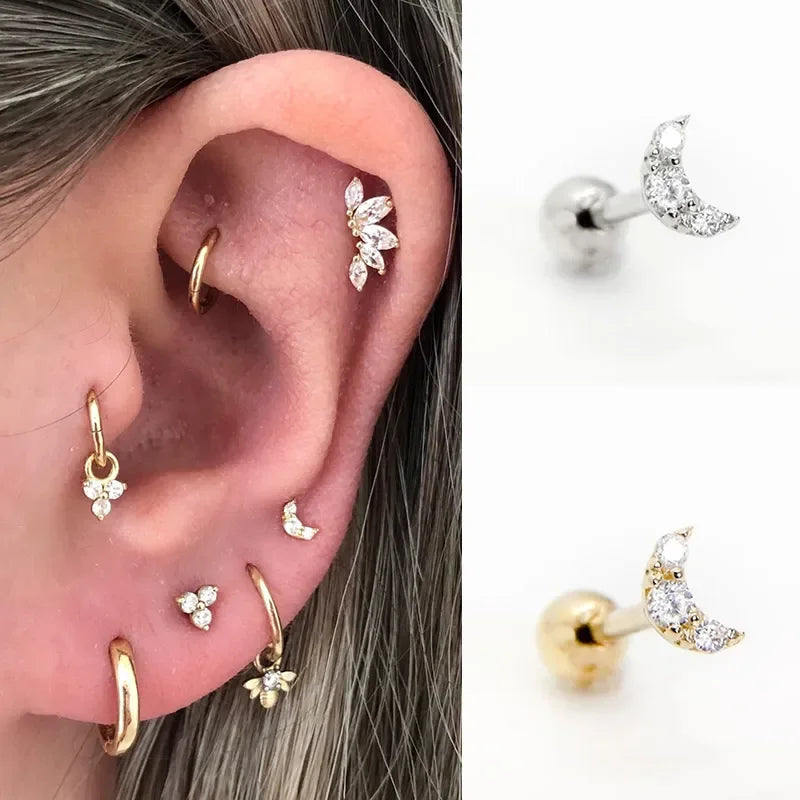 Moon Stud Earrings