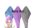 Microfiber Hair Drying Towel Wrap | Pack of 03