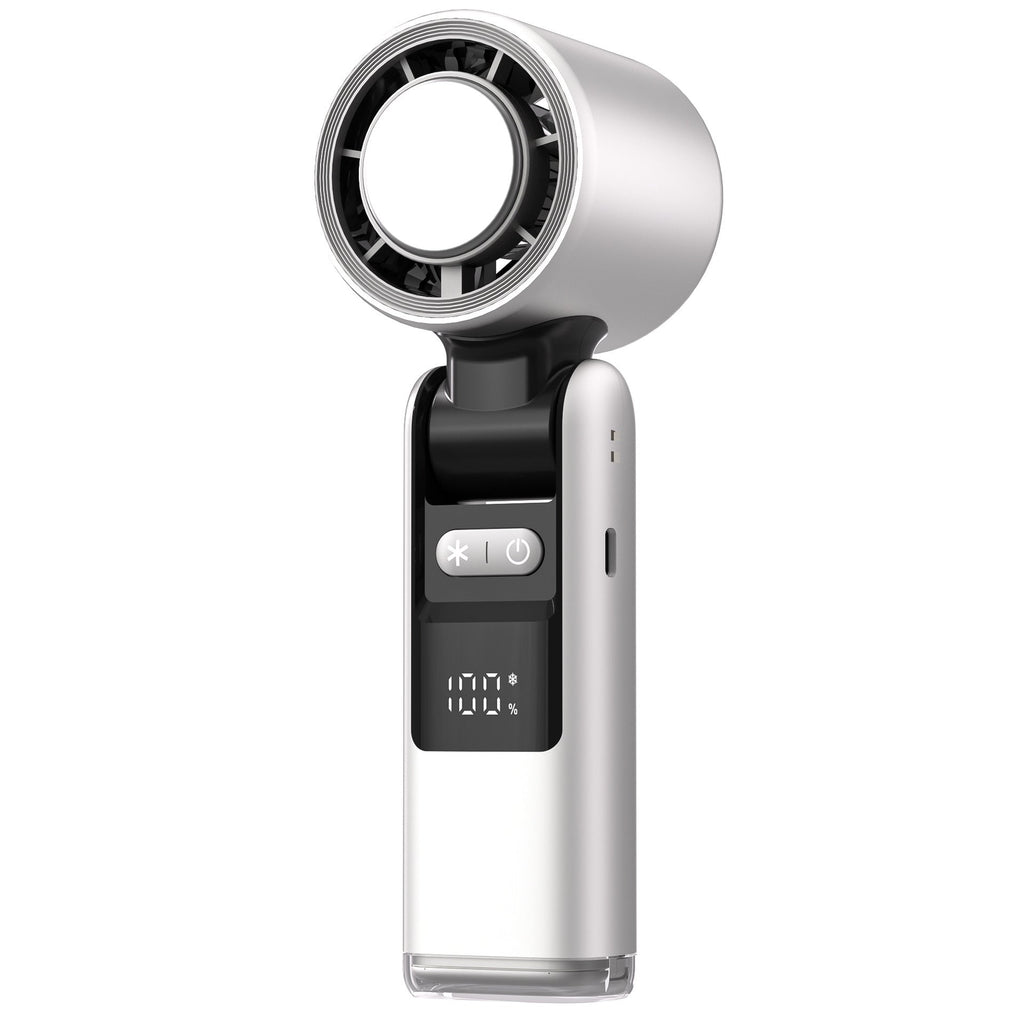 Ice Cool Turbo Mini Fan with Digital Display – USB Rechargeable &