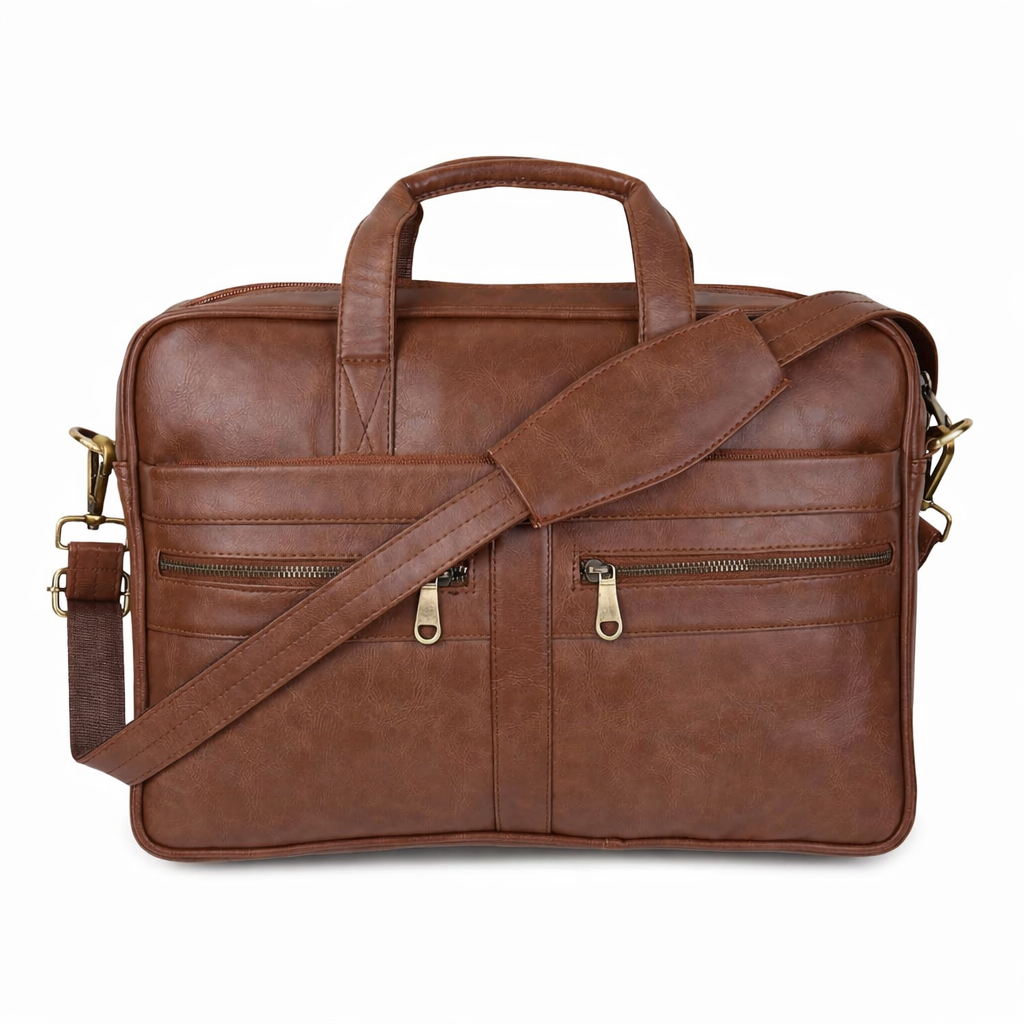 Leather Messenger Laptop Bag 16 Inch