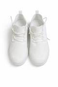 White Mesh Lace-Up Sneakers