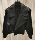 Chic Faux Leather Jacket Autumn Streetwear