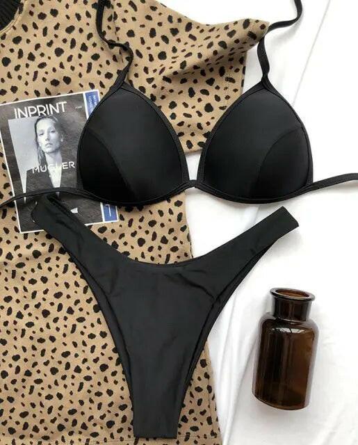 Liberated Lined Halter Bikini