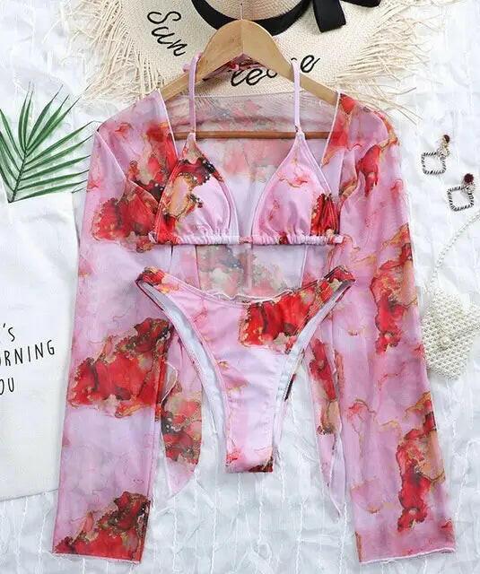 Sexy Marble Print Push Up Bikini