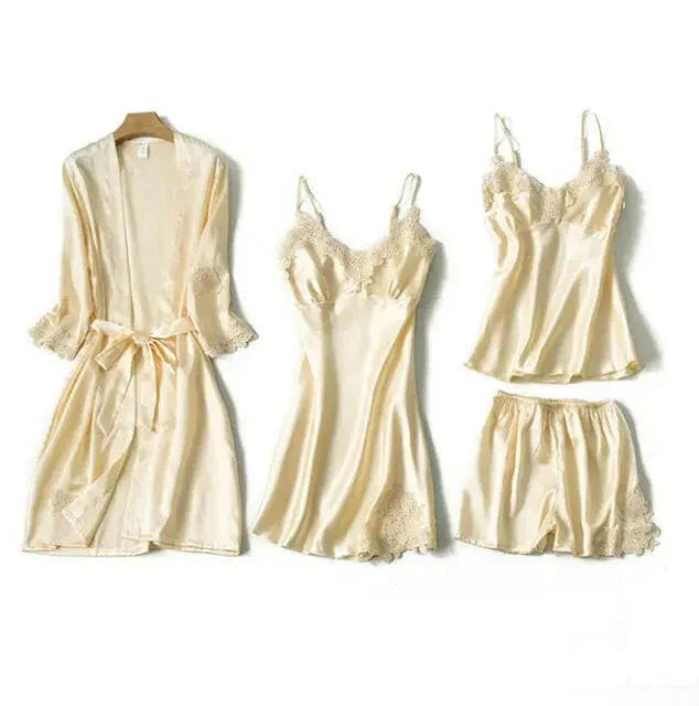 Satin Lace PJ Set 5PC