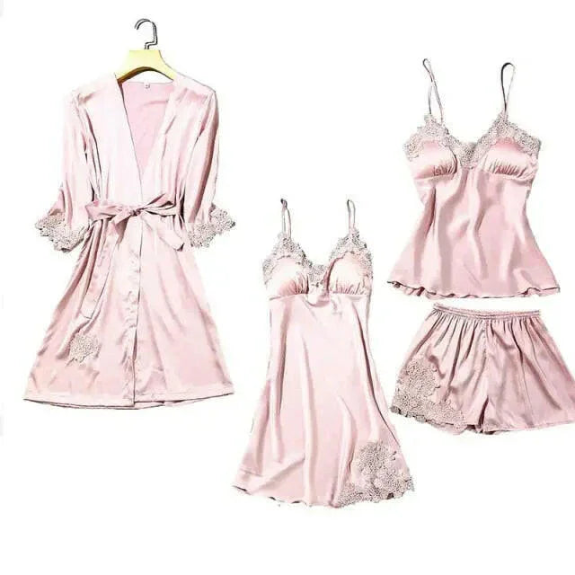 Satin Lace PJ Set 5PC